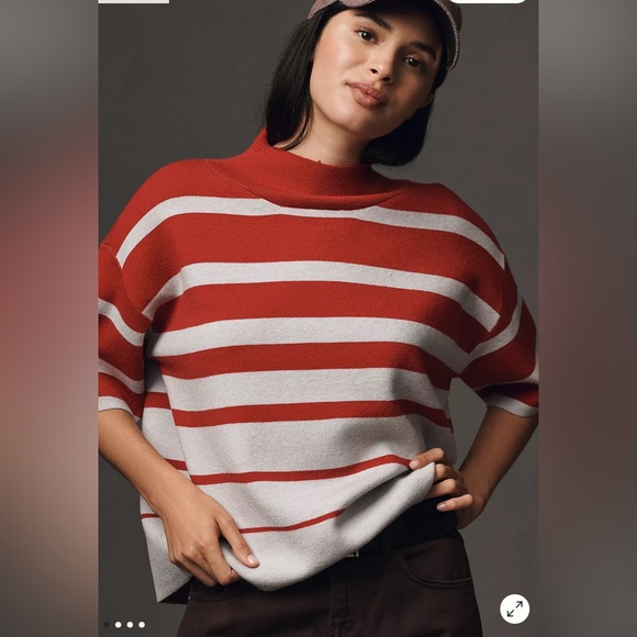 Anthropologie Maeve The Carys Mock-Neck Sweater by Maeve: Short-Sleeve Edition - Picture 1 of 7